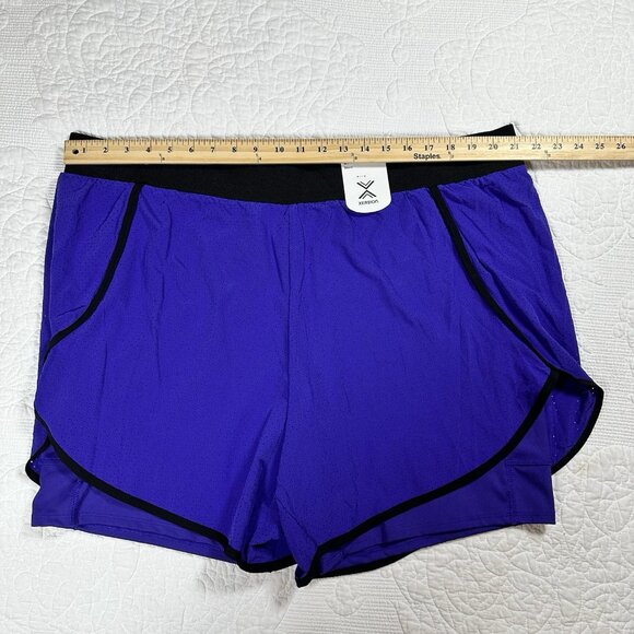 Women's Xersion Layered Purple Running Short Plus 2XL Phone Thigh Pocket - Picture 6 of 12